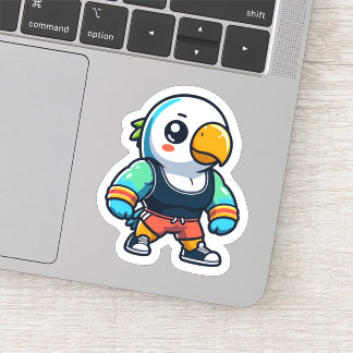 Adesivo Parakeet Gym Bro Sticker