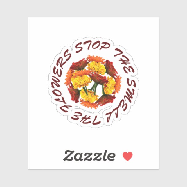 Adesivo parar e cheirar as flores (Folha)