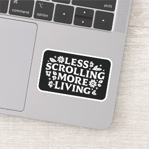 Adesivo Pare de rolar citações de doomscrolling estético