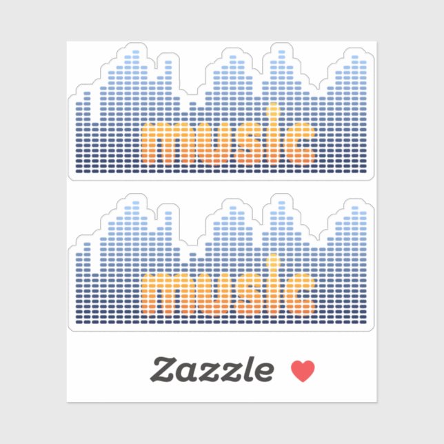 Adesivo Parede de Ondas de Música do Equalizador Digital (Folha)