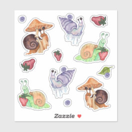 Adesivo Parem e cheirarem os caracóis de cor de água de Mo