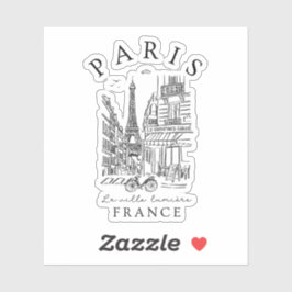 Adesivo Paris França – Esboço de Lembrança Torre Eiffel &