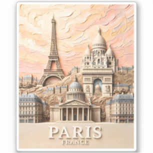 Adesivo Paris França Europa Moderno Pastel Texturizado Via