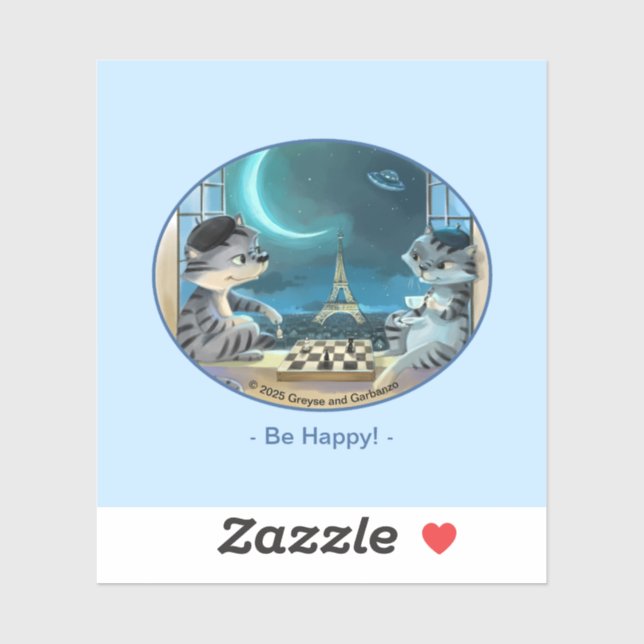 Adesivo Paris no Night Vinyl Sticker - Happy (Vários (Folha)