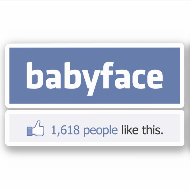 Adesivo paródia de rede social engraçada da babyface