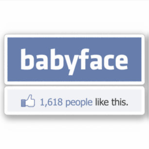 Adesivo paródia engraçada do babyface na rede social
