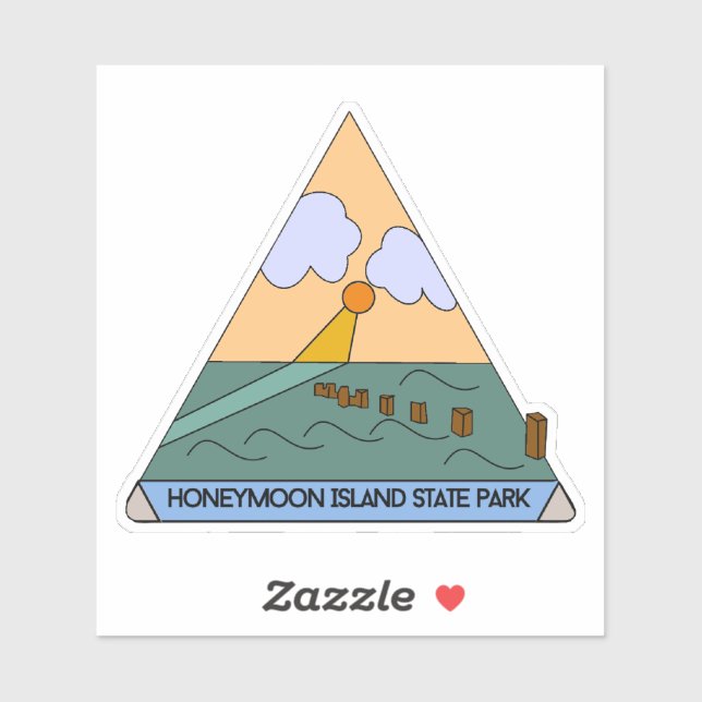 Adesivo Parque Estadual da Ilha de Honeymoon (Folha)