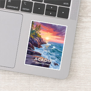 Adesivo Parque Nacional Acadia   Otter Cliffs Viagem no Ma