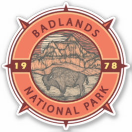 Adesivo Parque Nacional Badlands Buffalo Compass
