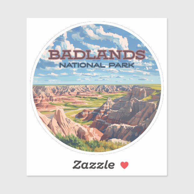 Adesivo Parque Nacional Badlands Dakota do Sul Paisagem (Folha)