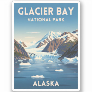 Adesivo Parque Nacional da Baía de Glacier de viagens vint