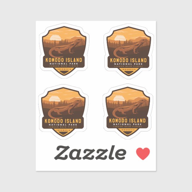 Adesivo Parque Nacional da Ilha Komodo (Folha)