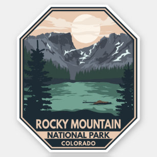 Adesivo Parque Nacional da Montanha Rocky - Emblem Retroat