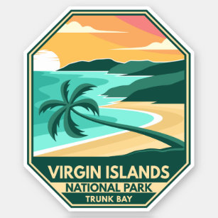 Adesivo Parque Nacional das Ilhas Virgens - Emblema Retroa