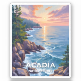 Adesivo Parque Nacional de Acadia | Pintura de Viagem de A