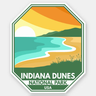 Adesivo Parque Nacional de Indiana Dunes - Retro Emblem mí