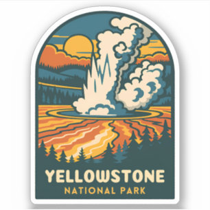 Adesivo Parque Nacional de Yellowstone na Viagens vintage 