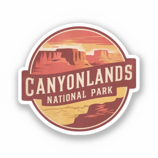 Adesivo Parque Nacional do Deserto Dramático de Canyonland (Frente)