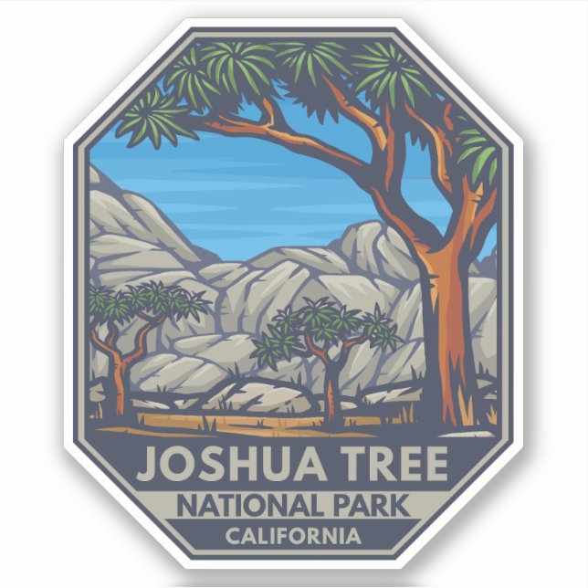 Adesivo Parque Nacional do Joshua Tree - Emblem (Frente)