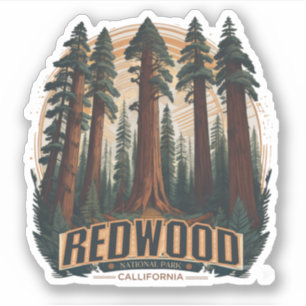 Adesivo Parque nacional estadual Redwood, Califórnia Coste