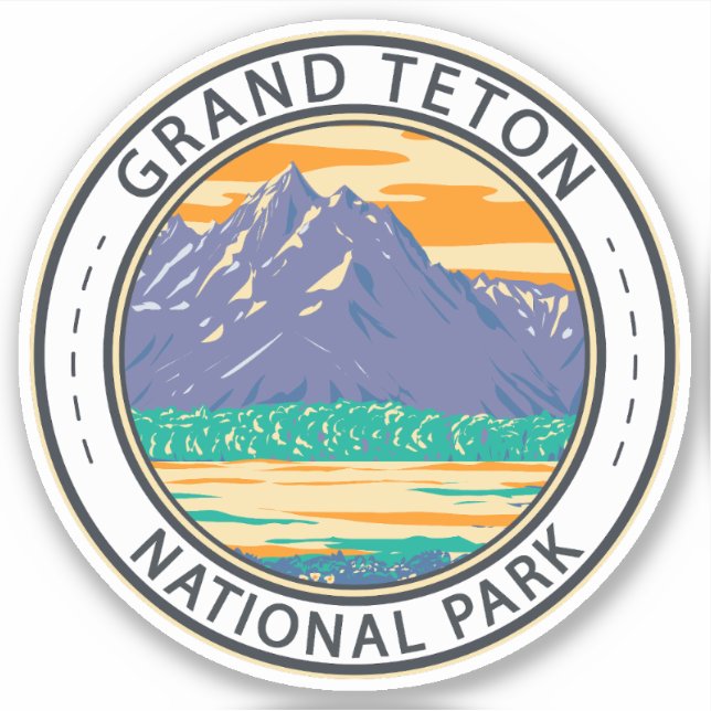 Adesivo Parque Nacional Grand Teton Em Primavera Crachá (Frente)