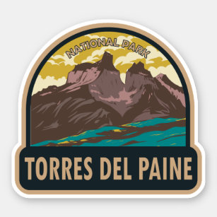 Adesivo Parque Nacional Torres del Paine Chile Art Vintage