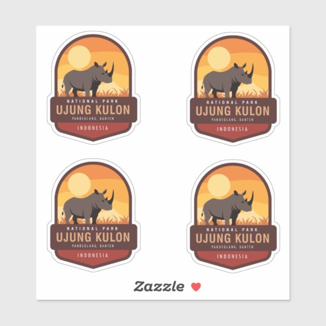 Adesivo Parque Nacional Ujung Kulon Indonésia (Folha)