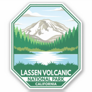 Adesivo Parque Nacional Vulcânico Lassen - Emblema Retroat
