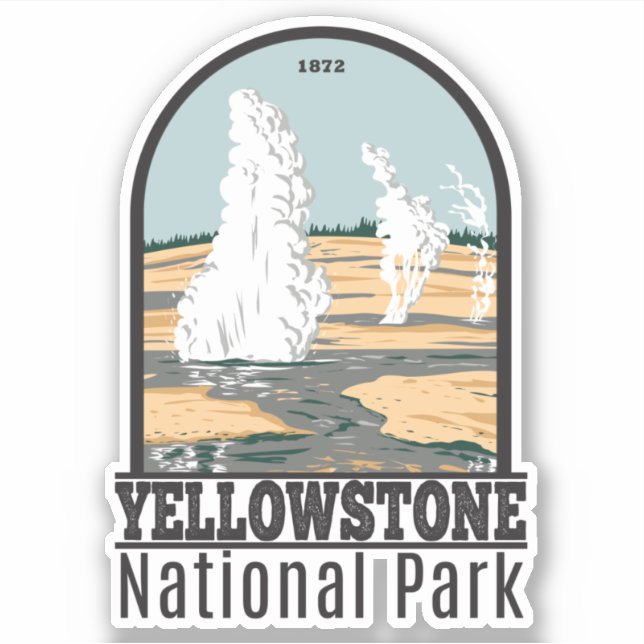 Adesivo Parque Nacional Yellowstone Norris Geyser Basin (Frente)