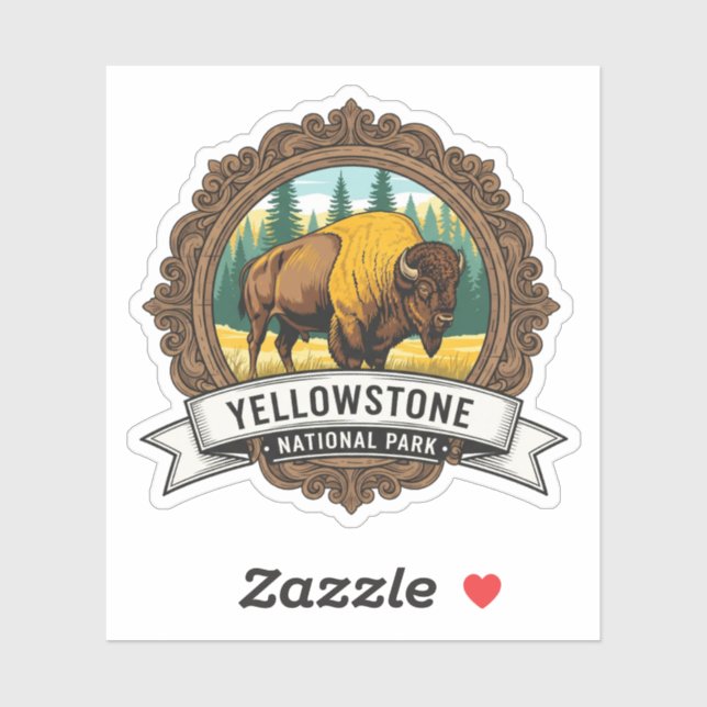 Adesivo Parque Nacional Yellowstone Souvenir (Folha)