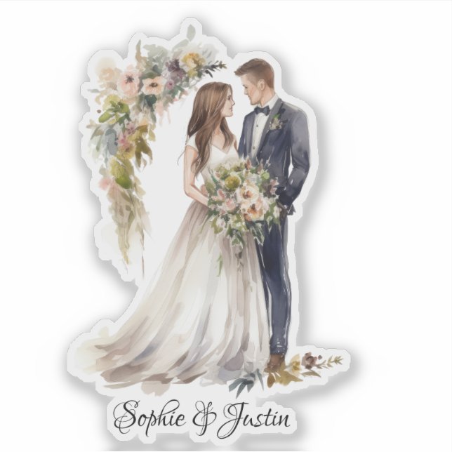 Adesivo Parte traseira da noiva e do grupo personalizado (Frente)