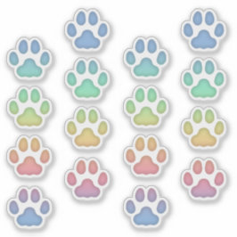 Adesivo Partes Médias do Arco-Íris de Gato Pawprint Animai