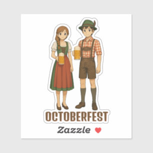 Adesivo Participante fofa da festa de Oktoberfest