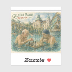 Adesivo Partida de xadrez Gellert Baths Budapeste Hungria