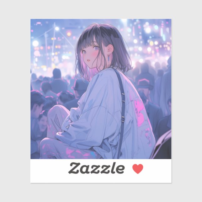 Adesivo Party Night | 東京娘 GenerartiveAI シール (Folha)