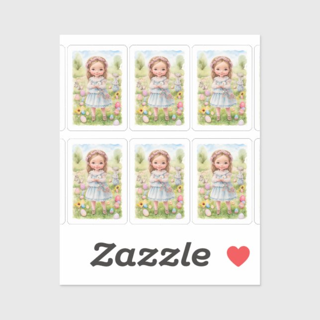 Adesivo Páscoa Girl (Folha)