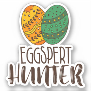 Adesivo Páscoa Pun Eggspert Hunter Dizendo Humor Engraçado