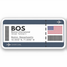 Adesivo Pass Sticker - Aeroporto BOS Boston