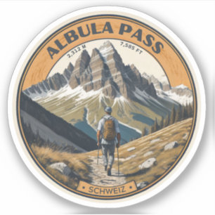 Adesivo passagem de Albula nos alpes suíços montanhas cami