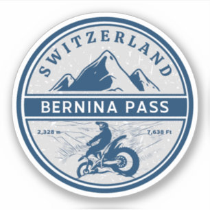 Adesivo passagem de Bernina passeio de moto pelos alpes su