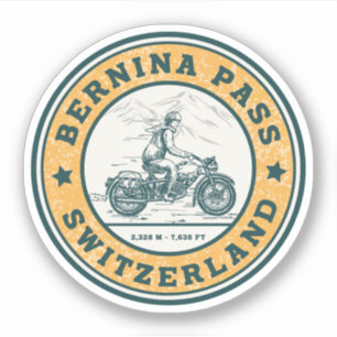Adesivo passagem de Bernina passeio de moto pelos alpes su