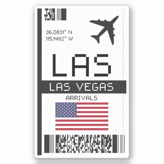 Adesivo Passagem de embarque do LAS Las Vegas - Viagem de  (Frente)