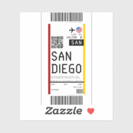 Adesivo Passagem de embarque para San Diego (SAN)
