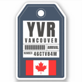 Adesivo Passagem de Embarque Vancouver - Canadá YVR