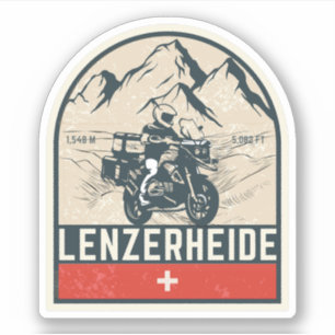 Adesivo passagem de Lenzerheide passeio de moto pelos alpe