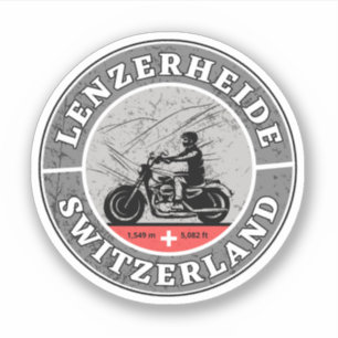 Adesivo passagem de Lenzerheide passeio de moto pelos alpe