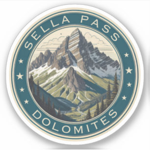 Adesivo Passagem de montanha Sella Pass Alpes italianos do