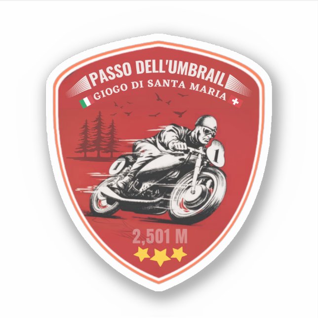Adesivo Passagem de Umbrail pelos Alpes fronteiriços da Su (Frente)