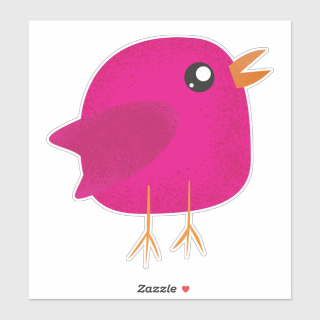 Adesivo Pássaro Rosa (Folha)