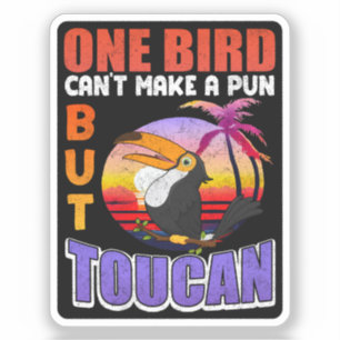 Adesivo Pássaro Tátil Tropical Vintage Encantado Toucan Pu